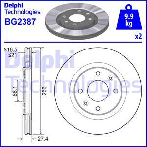 Delphi BG2387 - Гальмівний диск autozip.com.ua