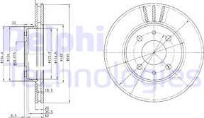 Delphi BG2330 - Гальмівний диск autozip.com.ua