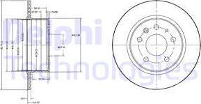 Delphi BG2252 - Гальмівний диск autozip.com.ua