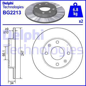 Delphi BG2213 - Гальмівний диск autozip.com.ua