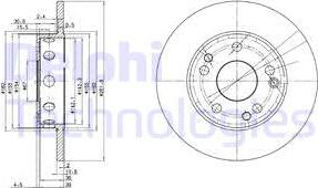 Delphi BG2288 - Гальмівний диск autozip.com.ua