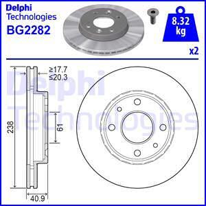 Delphi BG2282 - Гальмівний диск autozip.com.ua