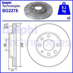 Delphi BG2278 - Гальмівний диск autozip.com.ua