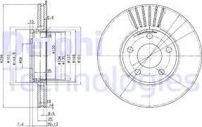 Delphi BG2745C-18B1 - Гальмівний диск autozip.com.ua