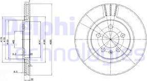 Delphi BG2713 - Гальмівний диск autozip.com.ua