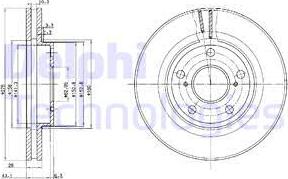 Delphi BG2782 - Гальмівний диск autozip.com.ua