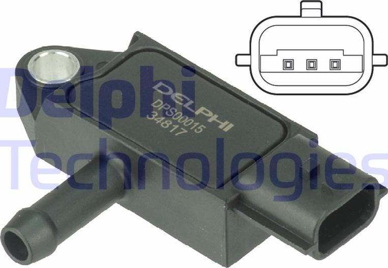 Delphi DPS00015 - Датчик, тиск вихлопних газів autozip.com.ua