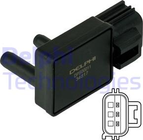Delphi DPS00011 - Датчик, тиск вихлопних газів autozip.com.ua
