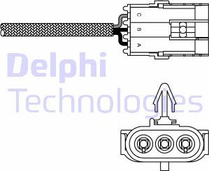 Delphi ES10970-12B1 - Лямбда-зонд, датчик кисню autozip.com.ua