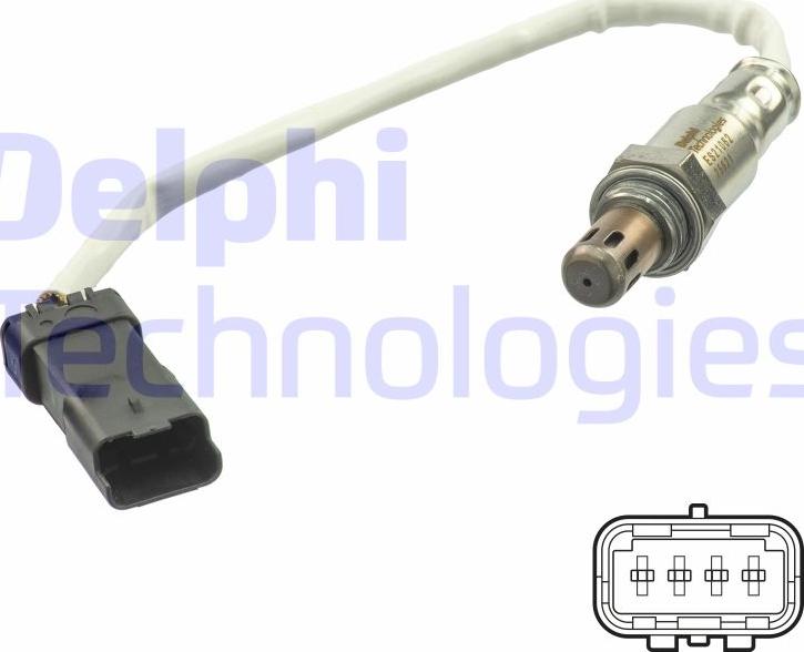 Delphi ES21062-12B1 - Лямбда-зонд, датчик кисню autozip.com.ua