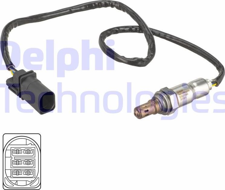 Delphi ES21084-12B1 - Лямбда-зонд, датчик кисню autozip.com.ua