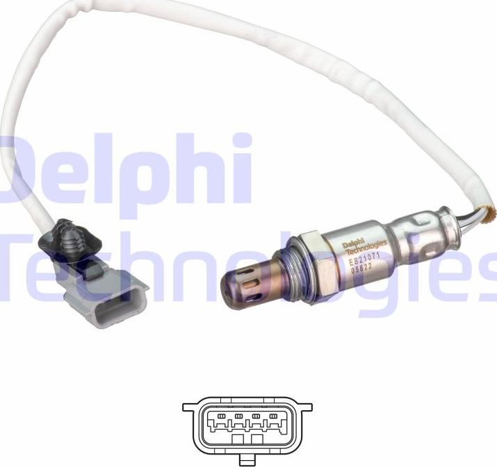 Delphi ES21071-12B1 - Лямбда-зонд, датчик кисню autozip.com.ua