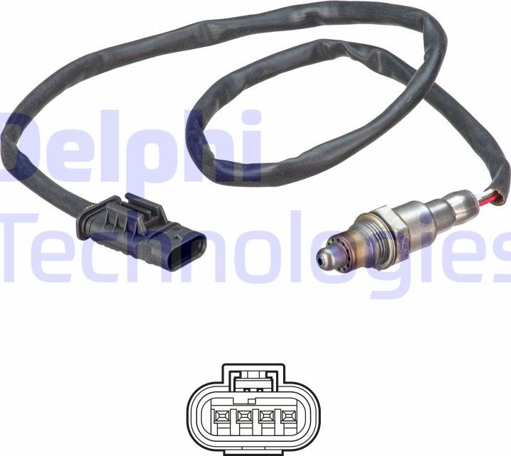 Delphi ES21198-12B1 - Лямбда-зонд, датчик кисню autozip.com.ua