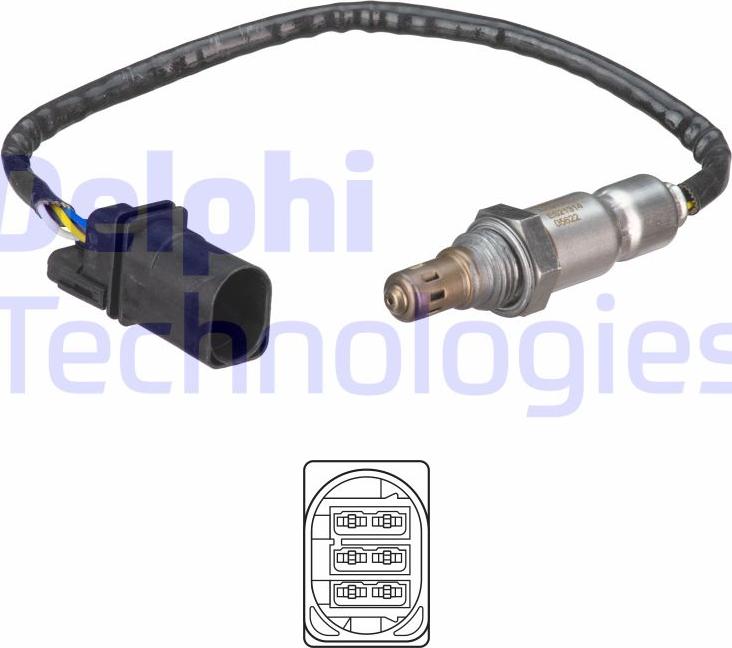 Delphi ES21314-12B1 - Лямбда-зонд, датчик кисню autozip.com.ua