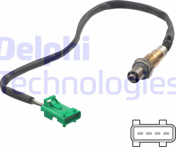 Delphi ES21316-12B1 - Лямбда-зонд, датчик кисню autozip.com.ua