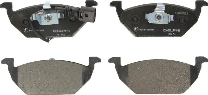 Delphi LP1514 - Гальмівні колодки, дискові гальма autozip.com.ua