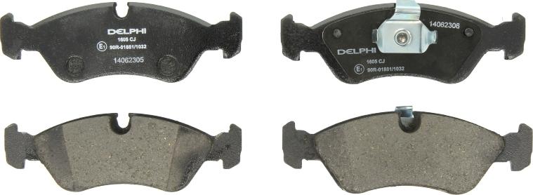 Delphi LP1605 - Гальмівні колодки, дискові гальма autozip.com.ua