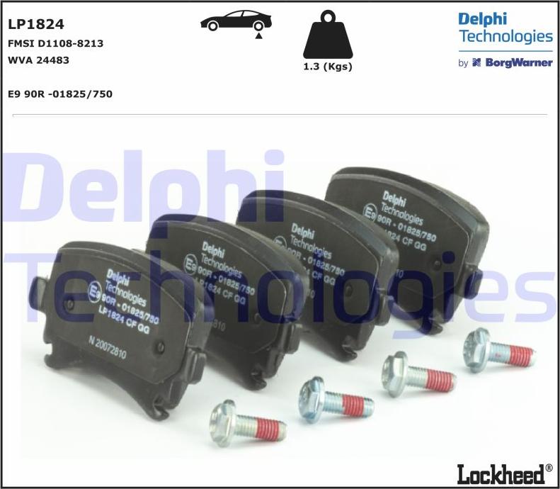 Delphi LP1824 - Гальмівні колодки, дискові гальма autozip.com.ua