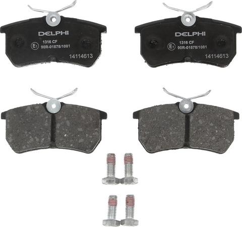 Delphi LP1316 - Гальмівні колодки, дискові гальма autozip.com.ua