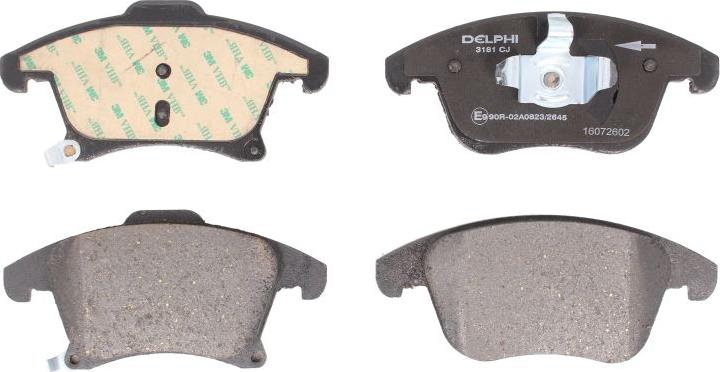 Delphi LP3181 - Гальмівні колодки, дискові гальма autozip.com.ua