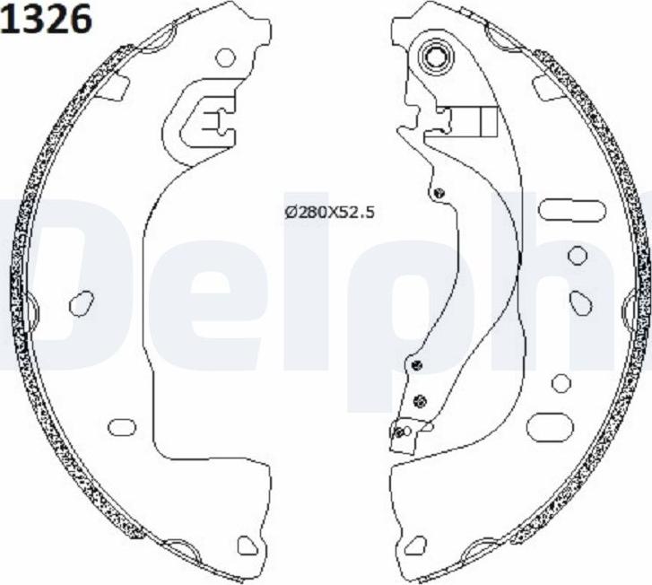 Delphi LS2197 - Комплект гальм, барабанний механізм autozip.com.ua