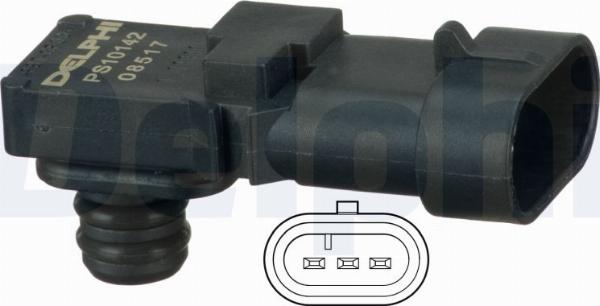 Delphi PS10142-15B1 - Датчик, тиск наддуву autozip.com.ua