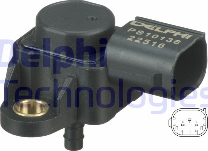 Delphi PS10136 - Датчик, тиск у впускний трубі autozip.com.ua