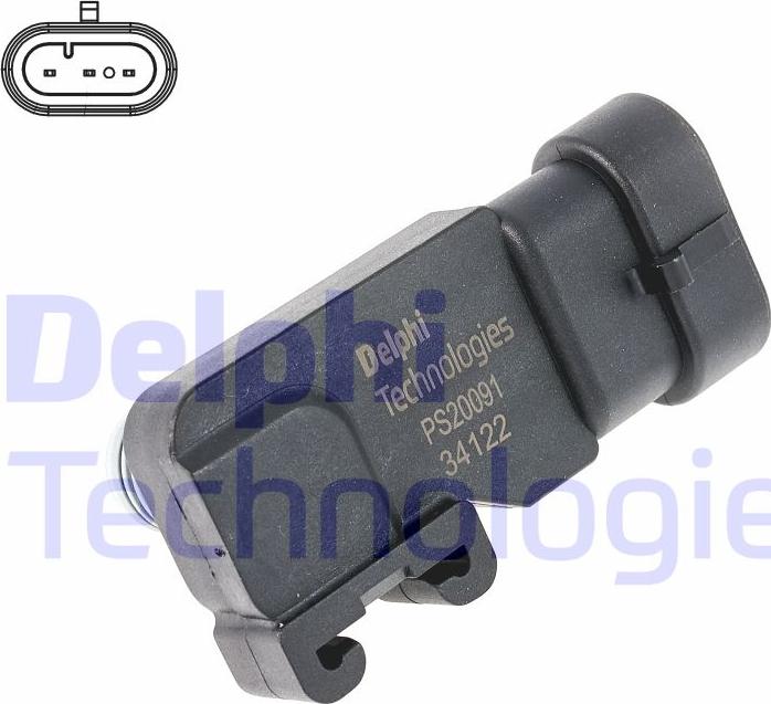 Delphi PS20091-12B1 - Датчик, тиск у впускний трубі autozip.com.ua