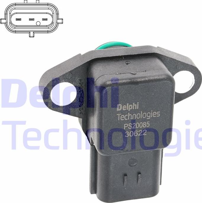 Delphi PS20085-12B1 - Датчик, тиск у впускний трубі autozip.com.ua