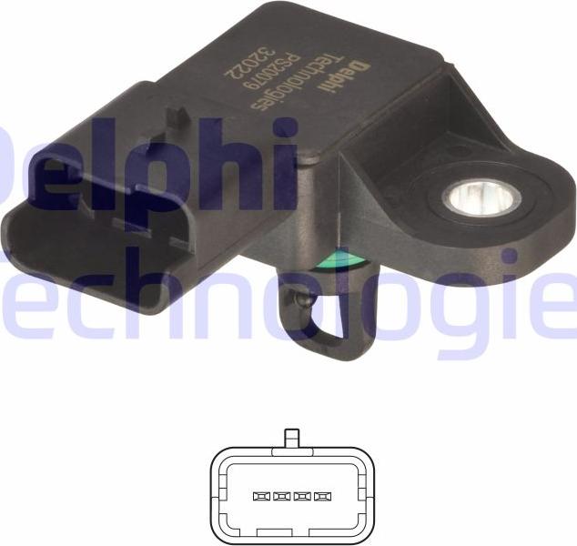 Delphi PS20079-12B1 - Датчик, тиск у впускний трубі autozip.com.ua