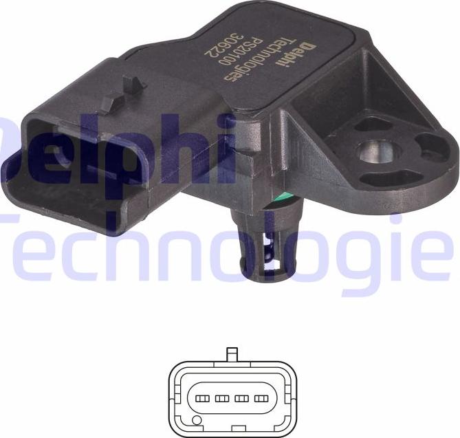 Delphi PS20100-12B1 - Датчик, тиск у впускний трубі autozip.com.ua