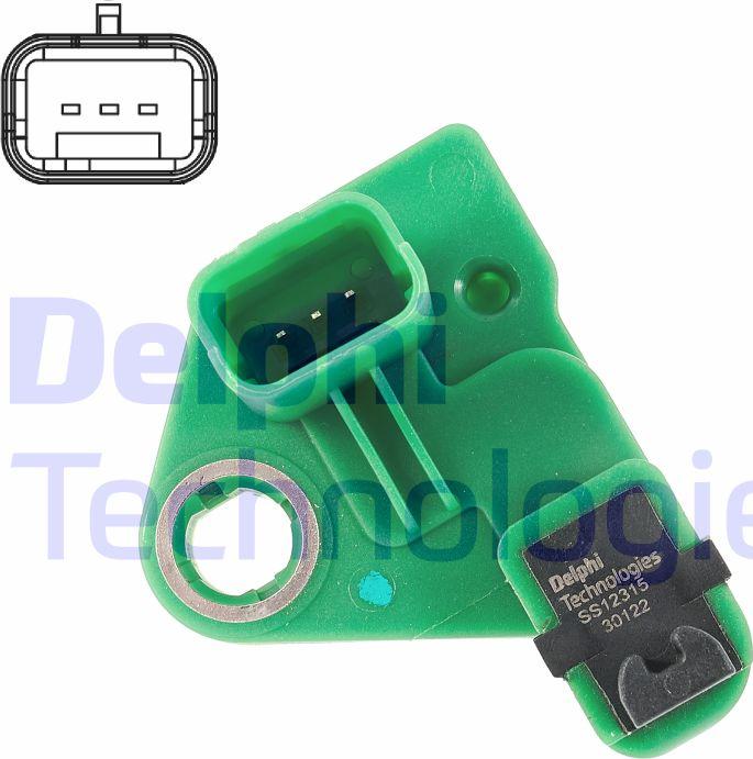 Delphi SS12315-12B1 - Датчик імпульсів, колінчастий вал autozip.com.ua