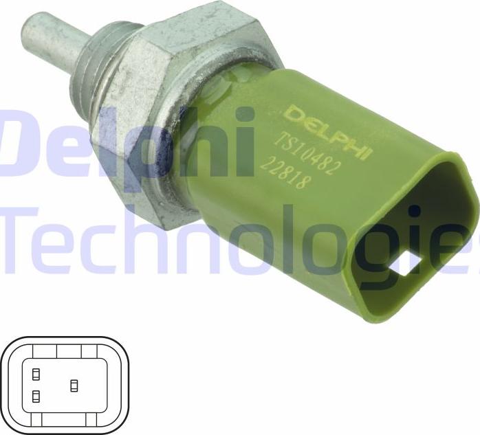 Delphi TS10482 - Датчик, температура охолоджуючої рідини autozip.com.ua