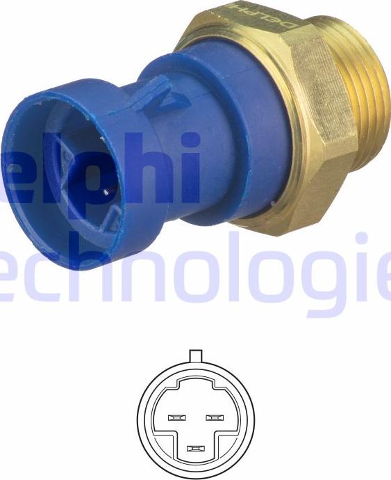 Delphi TS10513 - Термовимикач, вентилятор радіатора / кондиціонера autozip.com.ua