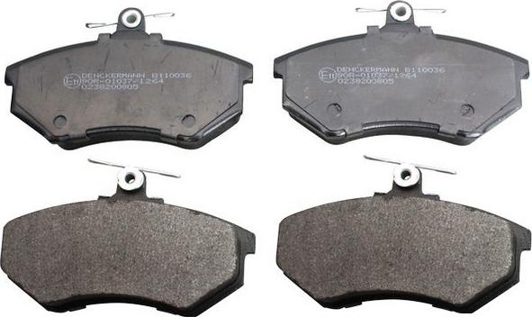 Denckermann B110036 - Гальмівні колодки, дискові гальма autozip.com.ua