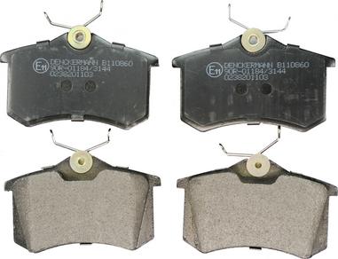 Denckermann B110860 - Гальмівні колодки, дискові гальма autozip.com.ua