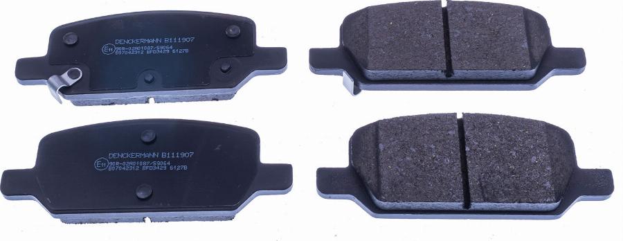 Denckermann B111907 - Гальмівні колодки, дискові гальма autozip.com.ua