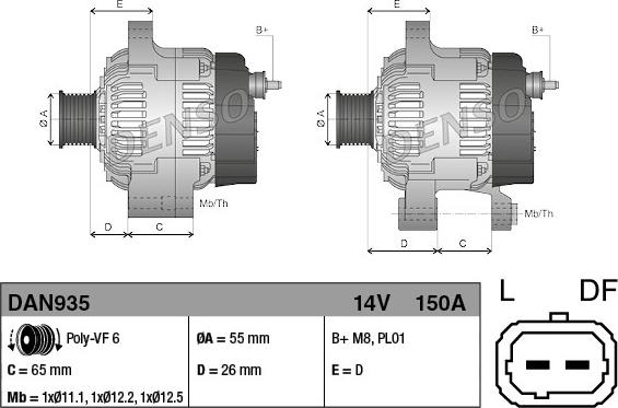 Denso DAN935 - Генератор autozip.com.ua