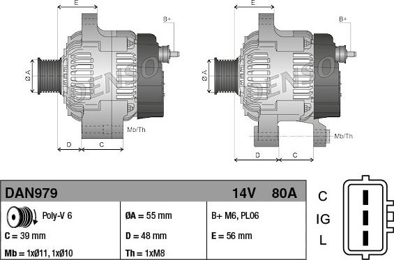 Denso DAN979 - Генератор autozip.com.ua