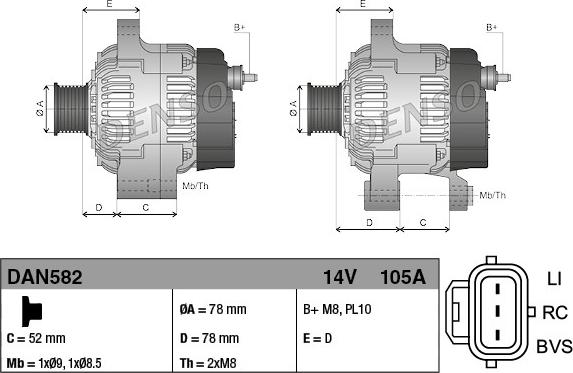 Denso DAN582 - Генератор autozip.com.ua