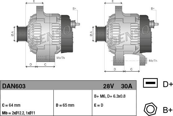 Denso DAN603 - Генератор autozip.com.ua