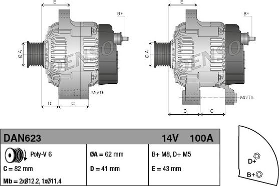 Denso DAN623 - Генератор autozip.com.ua