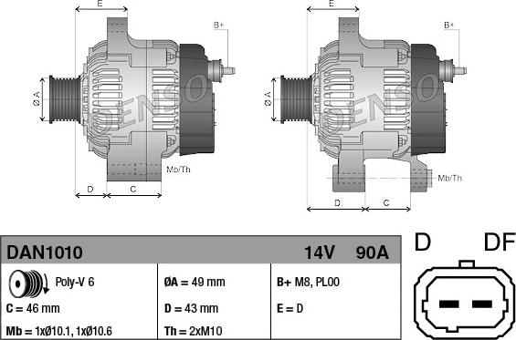 Denso DAN1010 - Генератор autozip.com.ua