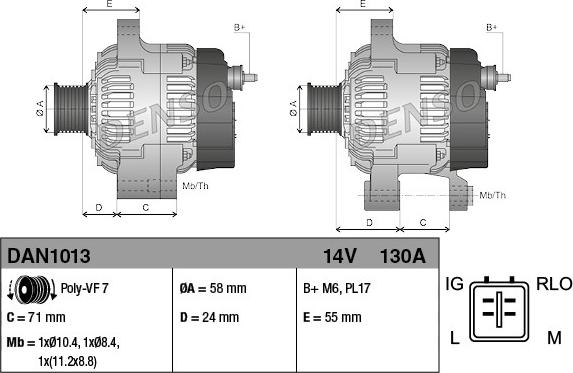 Denso DAN1013 - Генератор autozip.com.ua