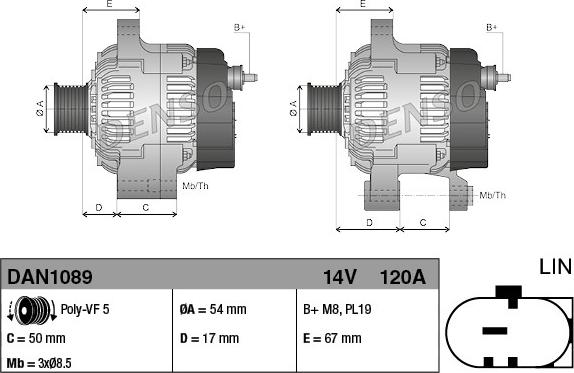 Denso DAN1089 - Генератор autozip.com.ua