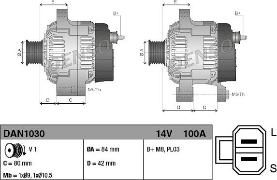 Denso DAN1030 - Генератор autozip.com.ua