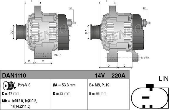 Denso DAN1110 - Генератор autozip.com.ua