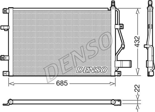 Denso DCN33013 - Конденсатор, кондиціонер autozip.com.ua