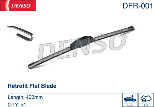 Denso DFR-001 - Щітка склоочис. 400 безкаркасна вир-во Denso autozip.com.ua