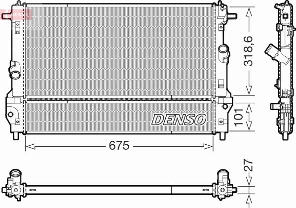 Denso DRM44055 - Радіатор, охолодження двигуна autozip.com.ua